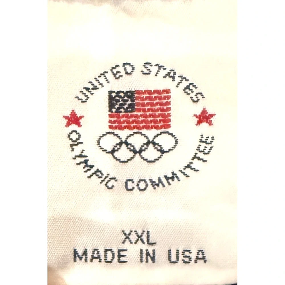 United States Olympic Committee Track Jacket XL Black Full Zip Made In USA